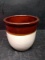 Vintage Roseville Pottery Brown and White Container