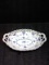 Vintage Schumann Blue and White Oval Handled Bowl with Reticulated Edge