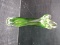 Studio Art Glass Green Swirl Bud Vase