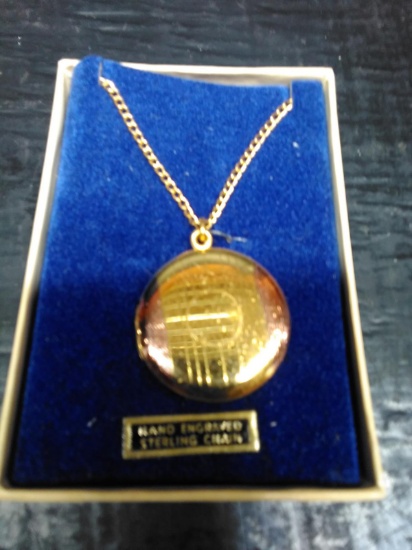 Engraved Locket with Sterling Silver Chain