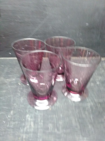 Collection 4 Amethyst Etched Julep Cups