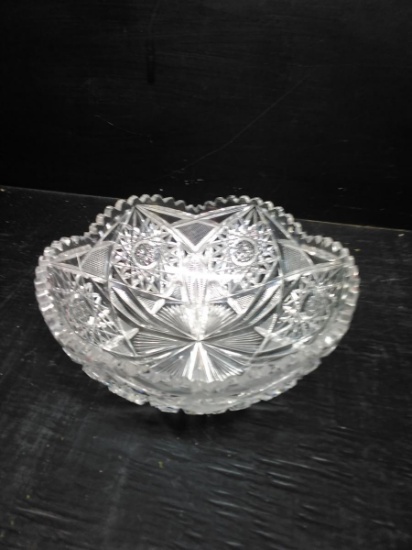 Vintage Star of David Cut Glass Bowl