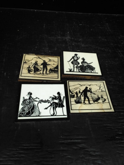 Collection 4 Silhouette Wall Plaques