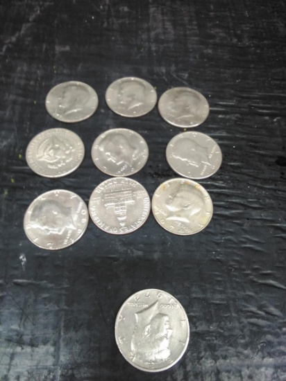 Collection 10 Assorted Date JFK Half Dollars