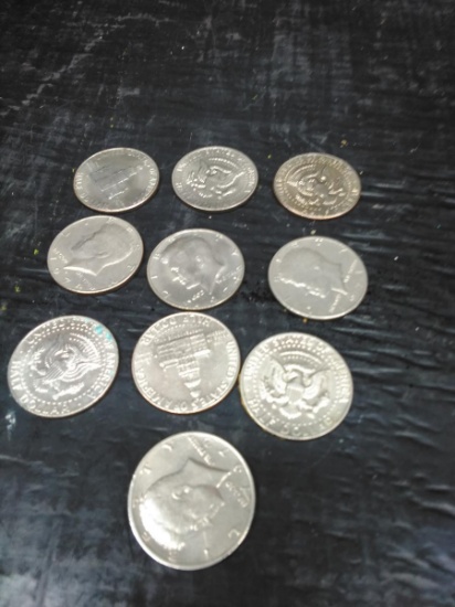 Collection 10 Assorted Date JFK Half Dollars