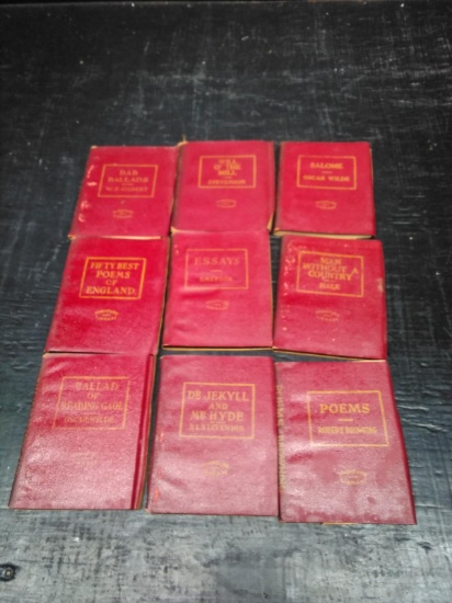 Vintage Mini Leather Book Collection (9) Various Titles
