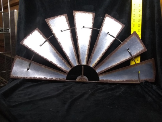 Decorative Metal Half Windmill Wall Hanging