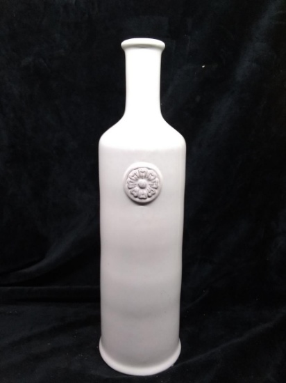 Contemporary Bottle Style White Vase