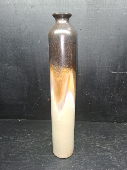 Contemporary Brown and White Tall  Vase