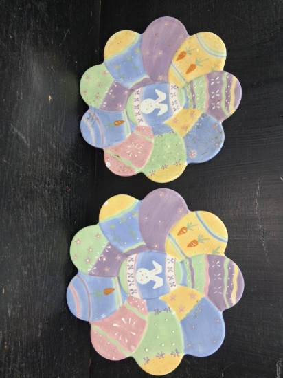 Pair Sonoma Easter Egg Plates