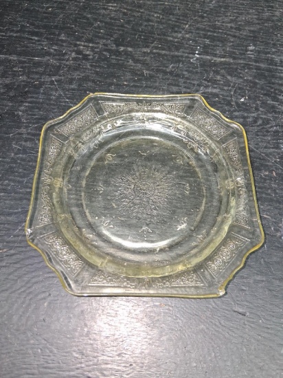 Vintage Green Depression Vaseline Dish