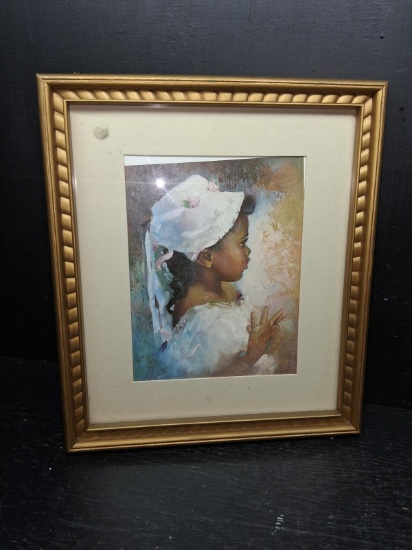 Framed and Matted Print-Sweet Girl