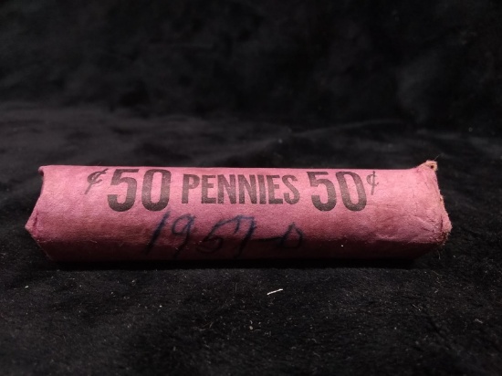 Roll Coin-1957 D Pennies