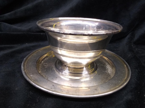 Sterling Silver Dish and Underplate-152.2 grams total