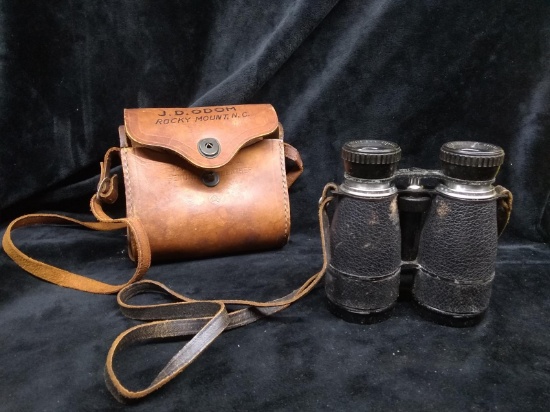 Vintage Achromatic 5x40 Chicago Airguide Binoculars with Leather Case