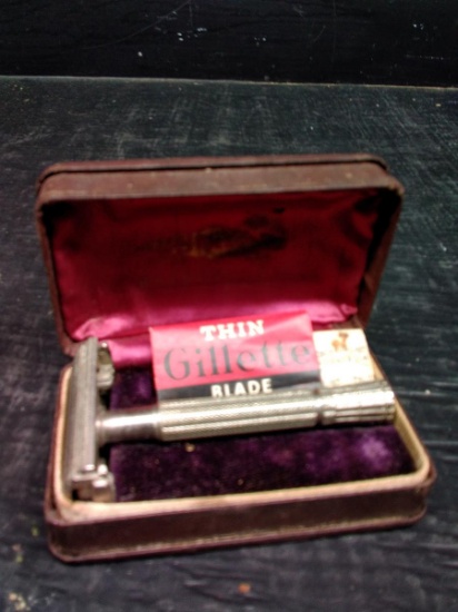 Vintage Gillette Shaving Razor and Case