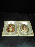 Pair Framed Victorian Style Shadow Box Portraits