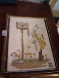 Framed Print-Girl at Mailbox
