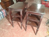 (2) Mahogany 3 Tier End Tables (x2)