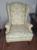 Upholstered Wingback Queen Anne Frame Chair