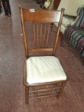 Antique Oak Spindle Back Side Chair