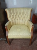 Vintage French Provincial Upholstered Tuft Back Chair