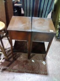 (2) Mahogany Single Drawer Side Tables (x2)