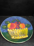 Hand painted Decorative Serving Platter-Peaches