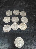 Collection 10 Assorted Date JFK Half Dollars