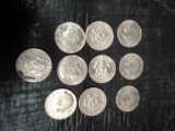Collection 10 Assorted Date JFK Half Dollars