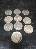 Collection 10 Assorted Date JFK Half Dollars