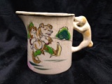 Vintage Hand painted Made in Japan Creamer -Boy Carrying Pig-Dog Handle