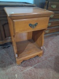 Vintage Hard Rock Maple Single Drawer Side Table