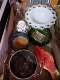 BL-Milk Glass Bowl, Copper Pot, Ashtray, Bell