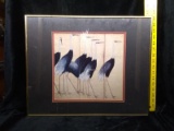 Framed Print-Panel Crowned Cranes