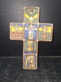 Hand painted Ceramic Cross Decor