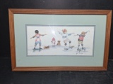Framed and Matted Print-Boys at Play by Ava Freeman