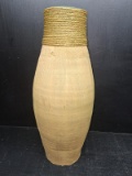 Contemporary Large Terra Cotta Decorative Vase with Jute Decor