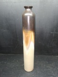 Contemporary Brown and White Tall  Vase