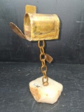 MCM Brass and Onyx Mailbox Sculpture by Demott