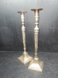 Pair Silver Plate Bombay Co Candlesticks