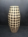 Large Decorative Diamond Style Brown and Natural Vase