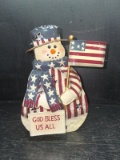 Metal Snowman Tealight-God Bless Us All
