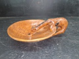 Hand Carved Wooden Giraffe Nut Dish