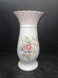 White Hand painted Vase