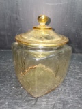 Vintage Depression Light Amber Federal Madrid Biscuit Jar