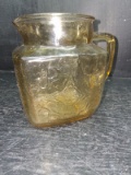 Vintage Depression Light Amber Federal Madrid Pitcher