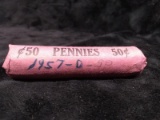 Roll Coin-1957 D Pennies