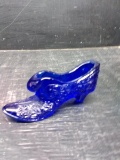 Cobalt Blue Buttons and Daisy Shoe