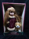 Porcelain Doll-Soft Expression Animated Wind Up Musical with Dog